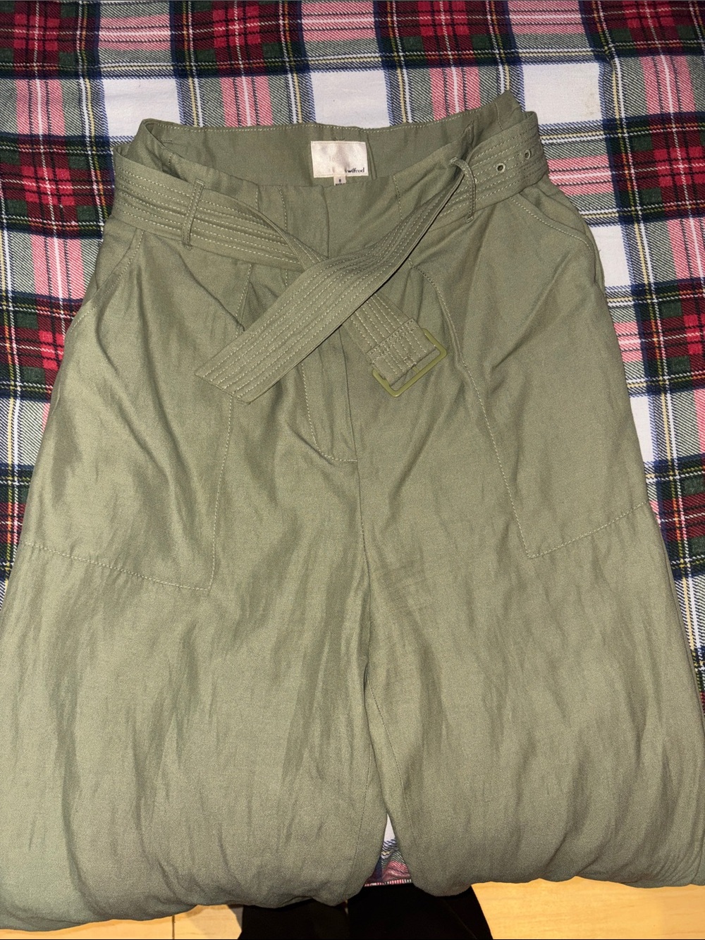 EUC WILFRED LE FOU NEWT GREEN LEONCE HIGH WAISTED BELTED TROUSER - Picture 8 of 13